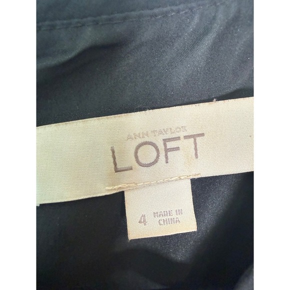 Ann Taylor LOFT Women's Black Floral Sleeveless‎ Dress Size 4 Fit & Flare Midi - Picture 3 of 6